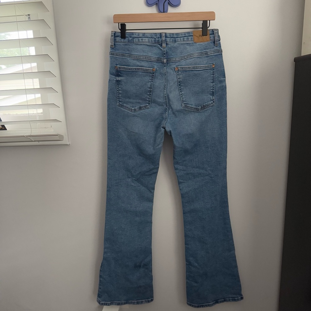 Zara Medium Blue Flare Jeans - Picture 3 of 5